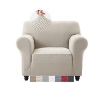 Moonlight Bedding High Stretch Sofa Cover 1 Seater - Spandex Elastic Fit Sofa Slipcovers, Soft Washable Furniture Protector for Pets/Kids/Dogs, Non Slip Couch Covers Beige (Fits 32"-47")