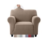 Moonlight Bedding High Stretch Sofa Cover 1 Seater - Spandex Elastic Fit Sofa Slipcovers, Soft Washable Furniture Protector for Pets/Kids/Dogs, Non Slip Couch Covers Coffee/Sand (Fits 32"-47")