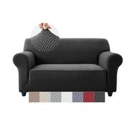 Moonlight Bedding High Stretch Sofa Cover 2 Seater - Spandex Elastic Fit Sofa Slipcovers, Soft Washable Furniture Protector for Pets/Kids/Dogs, Non Slip Couch Covers Black (Fits 57"-70")