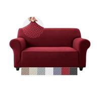 Moonlight Bedding High Stretch Sofa Cover 2 Seater - Spandex Elastic Fit Sofa Slipcovers, Soft Washable Furniture Protector for Pets/Kids/Dogs, Non Slip Couch Covers Burgundy (Fits 57"-70")
