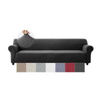Moonlight Bedding High Stretch Sofa Cover 4 Seater - Spandex Elastic Fit Sofa Slipcovers, Soft Washable Furniture Protector for Pets/Kids/Dogs, Non Slip Couch Covers Black (Fits 92"-118")