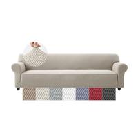 Moonlight Bedding High Stretch Sofa Cover 4 Seater - Spandex Elastic Fit Sofa Slipcovers, Soft Washable Furniture Protector for Pets/Kids/Dogs, Non Slip Couch Covers Beige (Fits 92"-118")