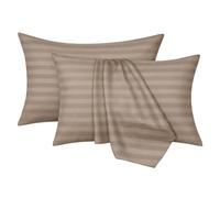 Moonlight Bedding Pillow cases 2 pack - Beige Stripe 50x75cm Luxury Pillowcase 100% Microfiber Hotel Quality Pillow Cover - Super Soft and Breathable Pillow Case