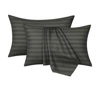 Moonlight Bedding Pillow Cases 2 Pack - Olive Green Stripe 50x75cm Luxury Pillowcase Brushed Microfiber Hotel Quality Pillow Cover - Super Soft and Breathable Pillow Case