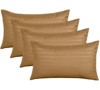 Moonlight Bedding Pillow cases 4 pack - Ochre Stripe 50x75cm Luxury Pillowcase 100% Microfiber Hotel Quality Pillow Cover - Super Soft and Breathable Pillow Case