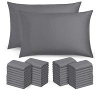 Moonlight Bedding Pillow Cases 50 Pack - Grey Pillowcases Envelope Closure Super Soft Brushed Microfiber Standard House Wife Pillow Covers, (50 X 75 CM)