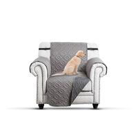 Moonlight Bedding Reversible Chair Covers Water Resistant Sofa Cover for Living Room 1 Seater Sofa Slipcovers Quilted Pattern Sofa Protectors from Pets with Elastic Strap (Chair, Light Grey/Dark Grey)