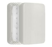 Moonlight Bedding Single Deep Pocket- (40Cm) Hotel Quality Elastic Corners Striped Pattern Bed Sheets (White, 91X190 Cm)