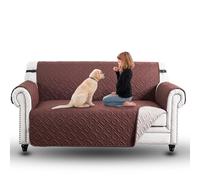 Moonlight Bedding Sofa Cover 3 Seater Water Resistant Sofa Slipcovers Non-Slip Reversible Quilted Sofa Protectors from Pets/Dogs, Couch Cover Furniture Protector with Elastic Strap (Sofa, Brown/Beige)