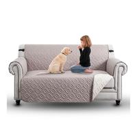 Moonlight Bedding Sofa Cover 3 Seater Water Resistant Sofa Slipcovers Non Slip Reversible Quilted Sofa Protectors from Pets/Dogs, Couch Covers Furniture Protector with Elastic Strap (Sofa,Beige/Cream)