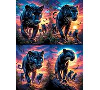 Moonlight Black Wolf Pack 300 Piece Premium Jigsaw Puzzle Animals And Plants Adult Jigsaws Brain Training Hobby Home Decor Winter Gift Unique Shaped Recycled Cardboard 300 PCS