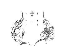 Moonlight Cross Herbal Juice Stickers Semi Permanent Stencil