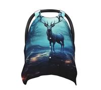 Moonlight Deer Baby Car Seat Canopy Cover, Multi Use Breathable Nursing Breastfeeding Covers for Mom Soft Stroller Sun Shade Newborn Shower Gift