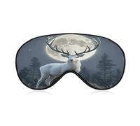 Moonlight Deer Eye Mask, Adjustable Strip, Blocks Light Sleep Mask, Sleep Eye Mask for Night Sleeping Travel Nap 8.1 * 4.1 Inches