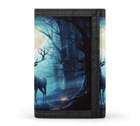 Moonlight Deer Wallet,Credit Card Holder,Three-fold Wallet for Passport Covers, Purse Passport Bag for Men Women
