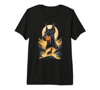 Moonlight Doberman Pinscher Landscape Premium T-Shirt