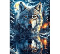 Moonlight Forest Wolf 300 Piece Premium Jigsaw Puzzle Animals And Plants Adult Jigsaws Brain Training Hobby Home Decor Winter Gift Unique Shaped Eco Friendly Material 300 PCS