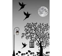 Moonlight Freedom Notebook: Aesthetic journal with flying birds, moon, and nature silhouette design