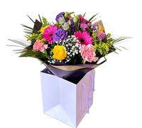 Moonlight Fresh Flower Bouquet Roses - Gerbera - Lisianthus