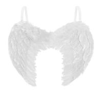 Moonlight Fright Womens White Angel Wings - Adult White Feather Wings for Adult Angel Costume Women Halloween Costumes - Christmas Nativity Kids Fairy Outfit Fancy Dress Accessories