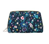 Moonlight Garden Zipper Closure Leather Portable Waterproof Cosmetic Bag for Home Travel to Organize Toiletries Sundries