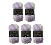 Moonlight Glitter Batik Simli 5 x 100 g Knitting Wool 500 g Wool for Knitting and Crocheting 20% Wool Metallic Wool Turkish Wool Gradient Wool Glitter Wool (2700 Rose Grey)