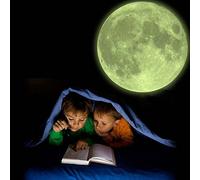 Moonlight Glow in the Dark Moon Wall Decal Sticker Decorative Removable Wall Decals Stickers, STRONG ADHESIVE VINYL 0.43 mm thickness for Bedroom and Children's Room 8 inch diameter, (20 cm)