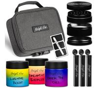 Moonlight Haze Smell Proof Bag ? Smell Proof Box Stash Box Gift Set with 3 Smell Proof Containers, Metal Grinder, Integrated Rolling Tray, 3 Doob