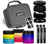 Moonlight Haze Smell Proof Bag - Smell Proof Box Stash Box Gift Set with 3 Smell Proof Containers, Metal Grinder, Integrated Rolling Tray, 3 Doob Tubes, and Stash Jars - Gifts for Men & Women