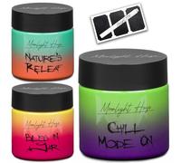 Moonlight Haze Smell Proof Container Stash Jar x 3 | Airtight Glass Storage Jars With Child Resistant Lids | 85ml 3 Fluid Oz | Stash Box Gift Set. Great To Use In A Smell Proof Bag Or Smell Proof Box