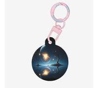 Moonlight in Dreams Dog Tags Round Pet Tag,Acrylic Pet ID Tags Durable and Stylish,Perfect for Small to Large Pets