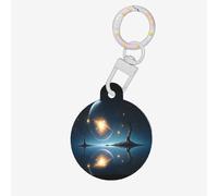 Moonlight in Dreams Dog Tags Round Pet Tag,Acrylic Pet ID Tags Durable and Stylish,Perfect for Small to Large Pets