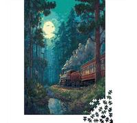Moonlight in The WoodsJigsaw Puzzles 1000 Pieces for Adults Puzzle Educational GamesSteam Locomotive