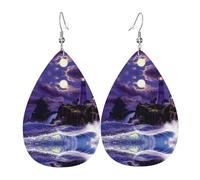 Moonlight Lighthouse Holiday Earrings For Women, Festive Star Drop Earrings, Chic Dangle Jewelry For Celebrations