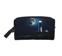 Moonlight Lighthouse Printed Travel Storage Pouch, Double Sided Large Bag for Clothes and Personal Accessories