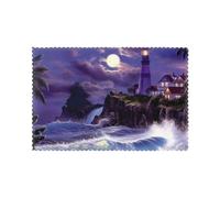 Moonlight Lighthouse Table Placemats Set Of 6 12x18 Inch Heat Resistant Placemats Washable Party Kitchen Catering Decoration
