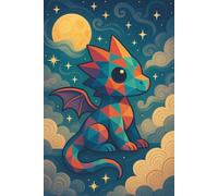 Moonlight Madness Dragon || Lined Notebook, 6x9, 120 Pages: Celestial-themed notebook for dreamy journaling, story ideas, or late-night musings