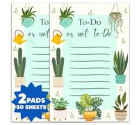 Moonlight Makers Daily List - To Do Or Not To Do Designed Cute Desk Notepad, Novelty Office Gifts for Coworkers & Aesthetic Teacher Gifts, 50 Tear-Away Pages Cute Notepad Stationery - Pack of 2