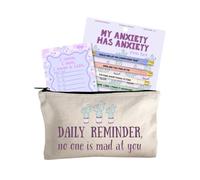 Moonlight Makers Funny Office Supplies Gift Set - Anxiety Pen Set, I Made A List Notepad, No One Is Mad At You Zipper Pouch - Cute Stationery Sets for Women, Funny Gifts for Friends and Coworkers