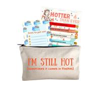 Moonlight Makers Funny Office Supplies Gift Set - Hotter Than Ever Pen Set, Fires To Put Out Notepad, I'm Still Hot Zipper Pouch - Cute Stationery Sets for Women, Funny Gifts for Friends and Coworkers