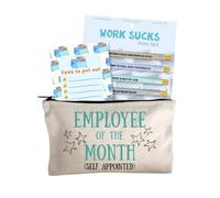 Moonlight Makers Funny Office Supplies Gift Set - Work Sucks Pen Set, Fires To Put Out Notepad, Employee Of The Month Zipper Pouch - Cute Stationery Sets for Women, Funny Gifts for Friends & Coworkers