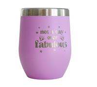 Moonlight Makers, Not A Day Over Fabulous, 12oz Funny Wine Tumbler & Coffee Mug, Double Insulated Stainless Steel Mugs, Leakproof Travel Mug, Happy Birthday Gift for Best Friend, Mom Birthday Presents