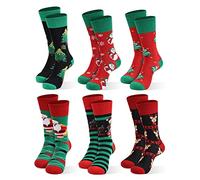 Moonlight Manor Christmas Socks For Men, 6 Pack Mens Christmas Socks, Xmas Crew Socks UK Size 6-14