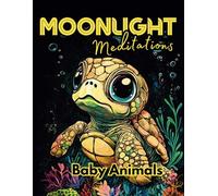 Moonlight Meditations Baby Animal Coloring Book: Cute Black Background Coloring Book with Adorable Baby Animals for Teens and Adults (Moonlight ... Background Coloring Books for Relaxation)