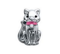 Moonlight Memories Silvertone Cat with collar Floating charm fits Living memory lockets and Origami Owl style lockets