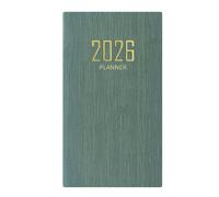 Moonlight Miles 2026 Pocket Diary A6 Week to View Small Slim Diary Full Year Agenda 2026 Weekly Planner Organiser Appointment Work Academic Diary (Green)