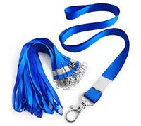 Moonlight Miles 30 Pack Lanyards for ID Badges Polyester Badge Holder Lanyards Bulk with Swivel Hooks for Office ID Cards, Name Tags, Work Badges (Blue)