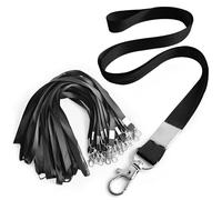 Moonlight Miles 30 Pack Lanyards for ID Badges Polyester Badge Holder Lanyards Bulk with Swivel Hooks for Office ID Cards, Name Tags, Work Badges (Black)