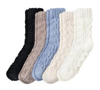 Moonlight Miles 5 Pairs Fluffy Socks Womens,Soft Non-Slip Warm Sleeping Slipper Fuzzy Socks For Winter,Cozy Home Bed Fleece Socks For Women Ladies
