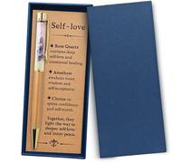 Moonlight Miles Crystal Pens For Women,New Job New Beginning Inspirational Gifts With Gift Box & Card,Leaving Gift Good Luck Gifts For Nurses,Teachers,Coworkers,Friends (Style1-Self Love)